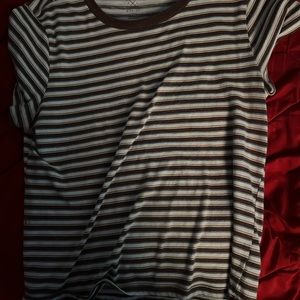 brown stripped womens shirt